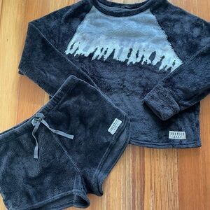 Justice Kids Black and Gray Pajama Set